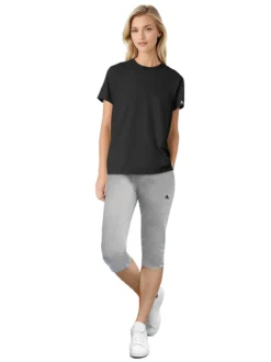 Aki Completo sportivo da donna con t-shirt e leggings a 3/4 - nero