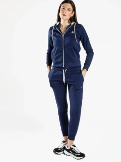 Aki Completo tuta da donna full zip con cappuccio e interno felpato - blu scuro
