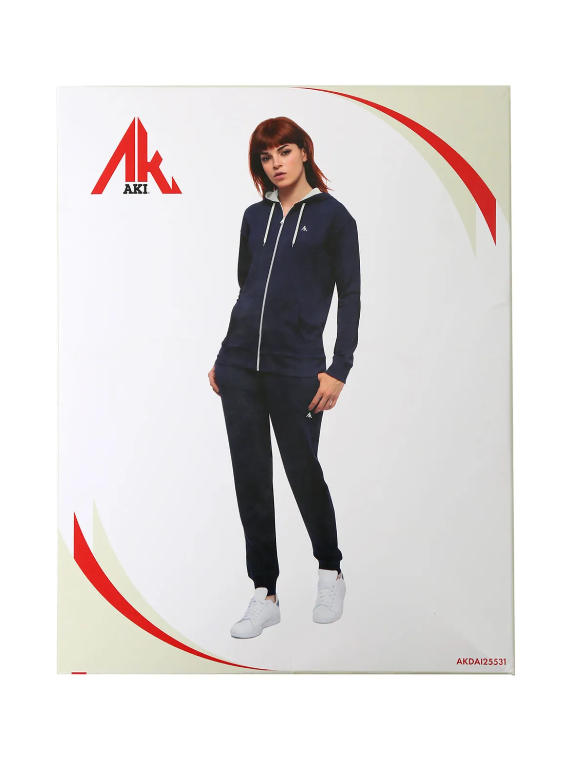 Aki Completo tuta da donna full zip con cappuccio e interno felpato - blu scuro