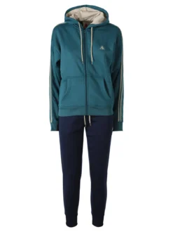 Aki Completo tuta da donna full zip con cappuccio - ottanio