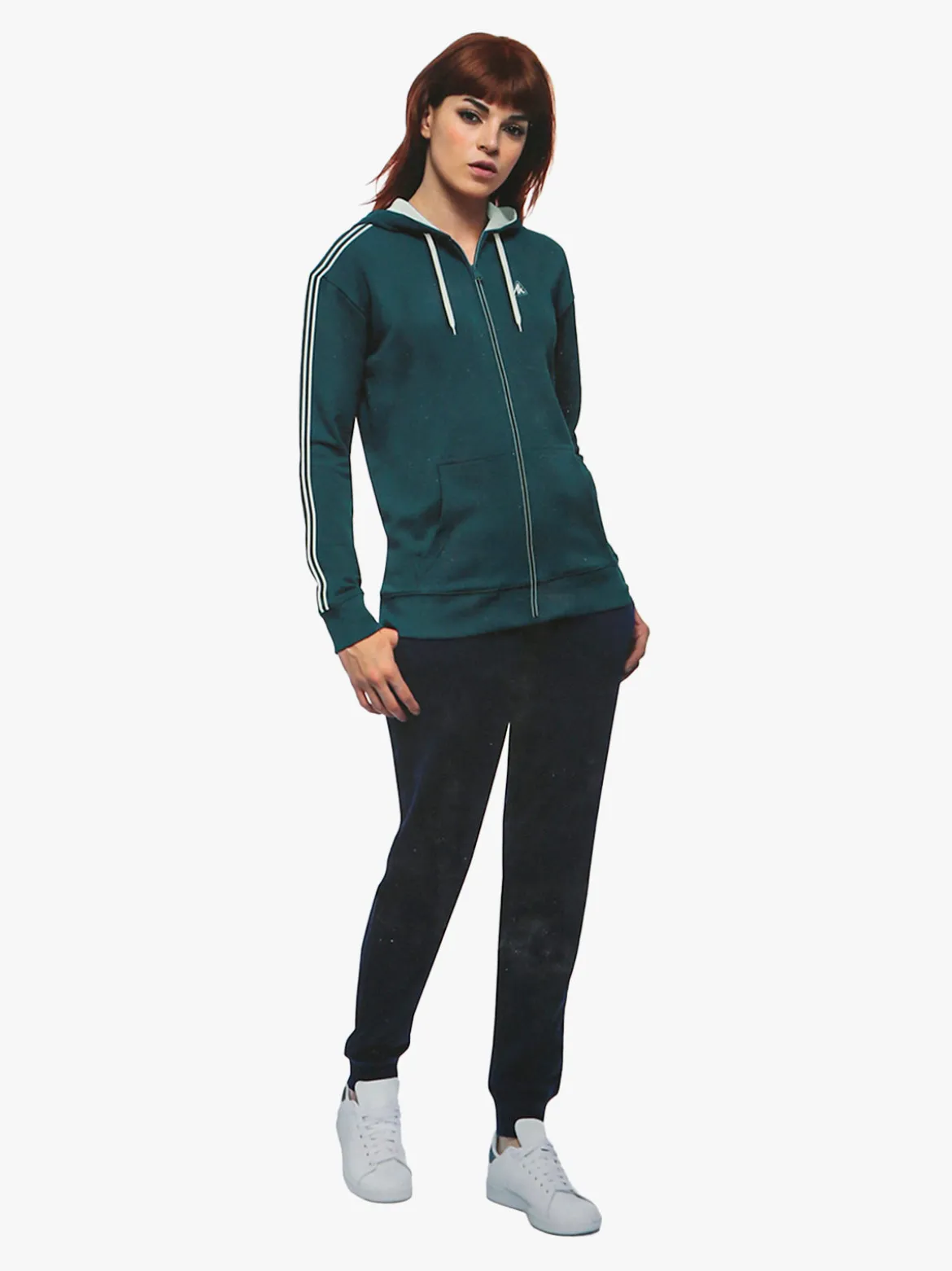 Aki Completo tuta da donna full zip con cappuccio - ottanio