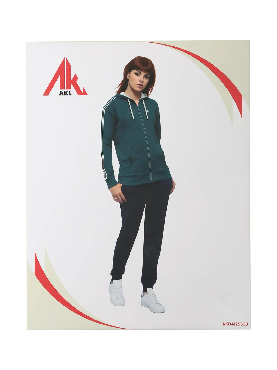Aki Completo tuta da donna full zip con cappuccio - ottanio