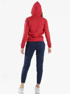 Aki Completo tuta da donna 2 pezzi con cappuccio e interno felpato - rosso