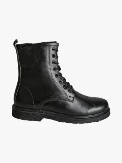 All-Pop Anifibi donna in pelle con lacci e zip - nero