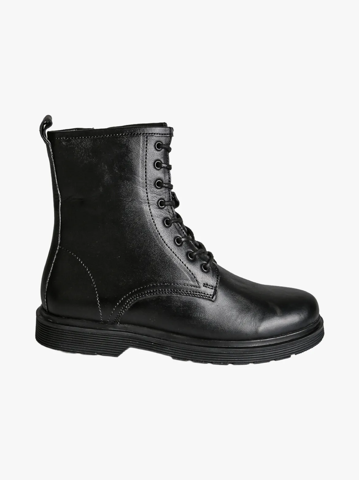 All-Pop Anifibi donna in pelle con lacci e zip - nero