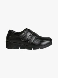 All-Pop Scarpe in pelle da donna con strappi e zeppa - nero