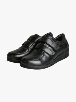 All-Pop Scarpe in pelle da donna con strappi e zeppa - nero