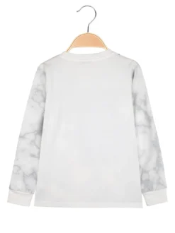 Alta Linea T-shirt da bambino a maniche lunghe con stampa - bianco