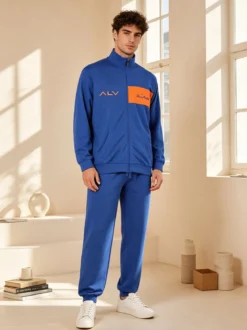 Alviero Martini Tuta da uomo 2 pezzi in misto cotone con zip intera