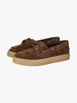 Amerigo Vespucci Mocassini donna in pelle scamosciata con lacci - marrone