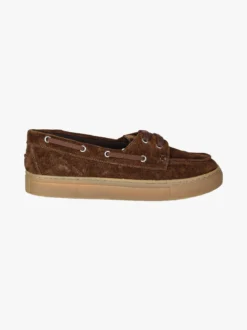 Amerigo Vespucci Mocassini donna in pelle scamosciata con lacci - marrone