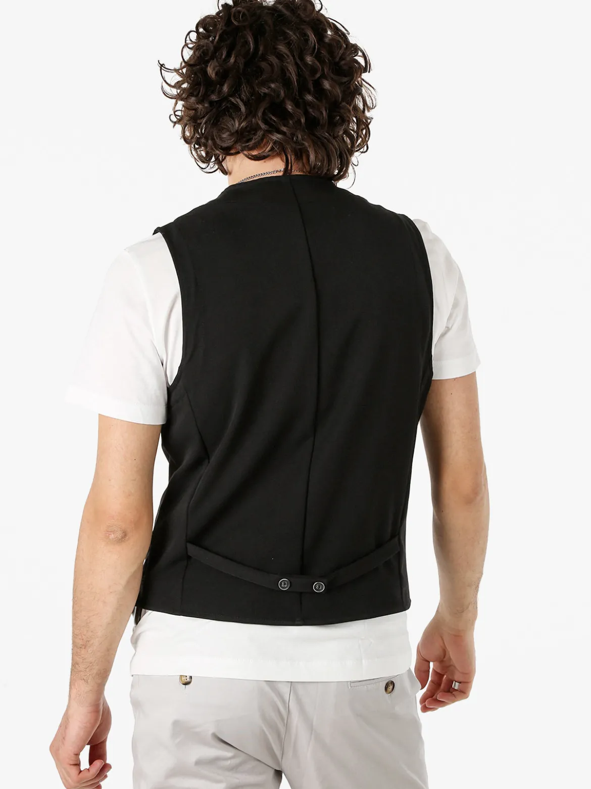 Andy Don B Gilet casual da uomo con bottoni - nero