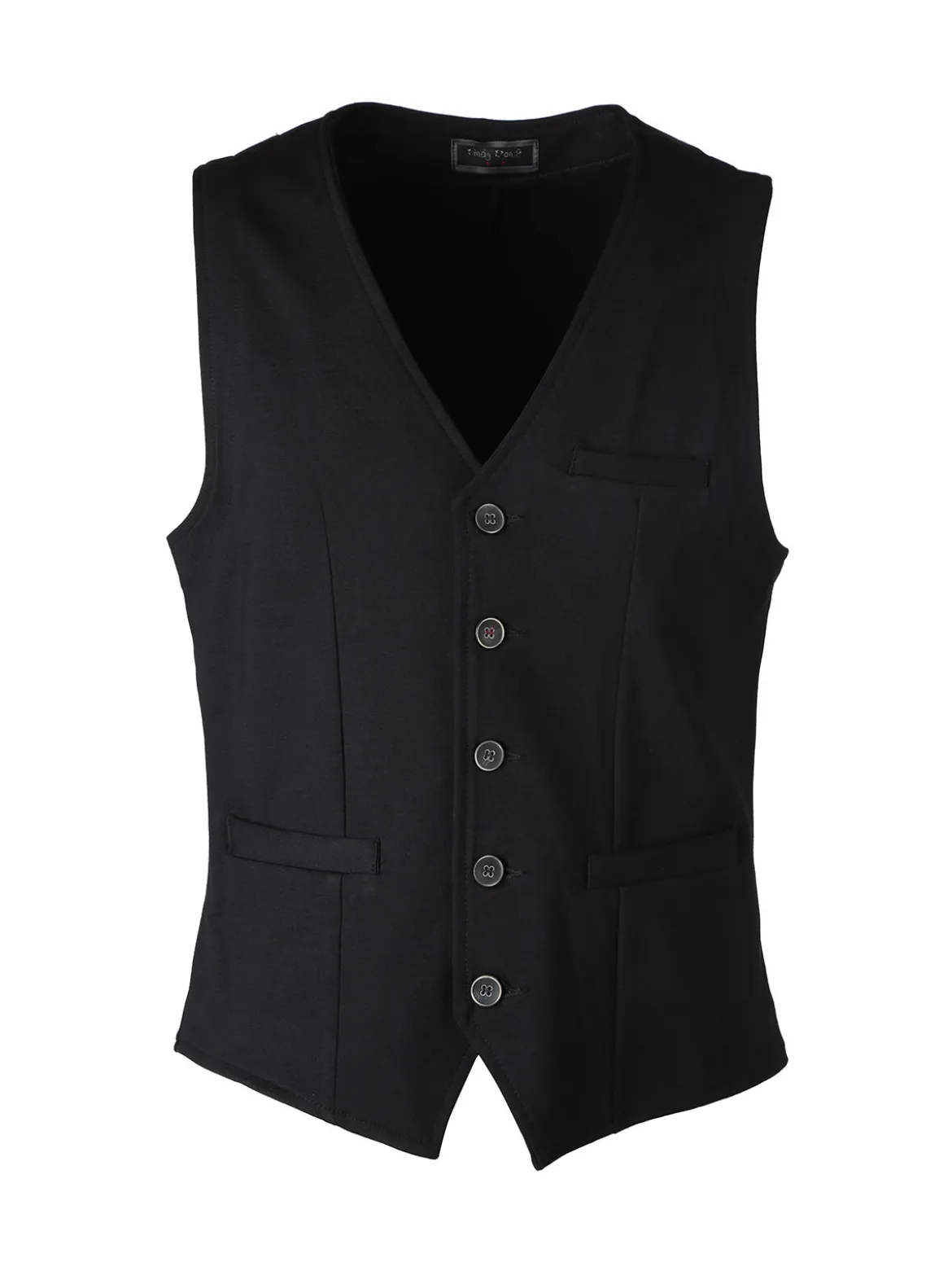 Andy Don B Gilet classico da uomo con bottoni - nero