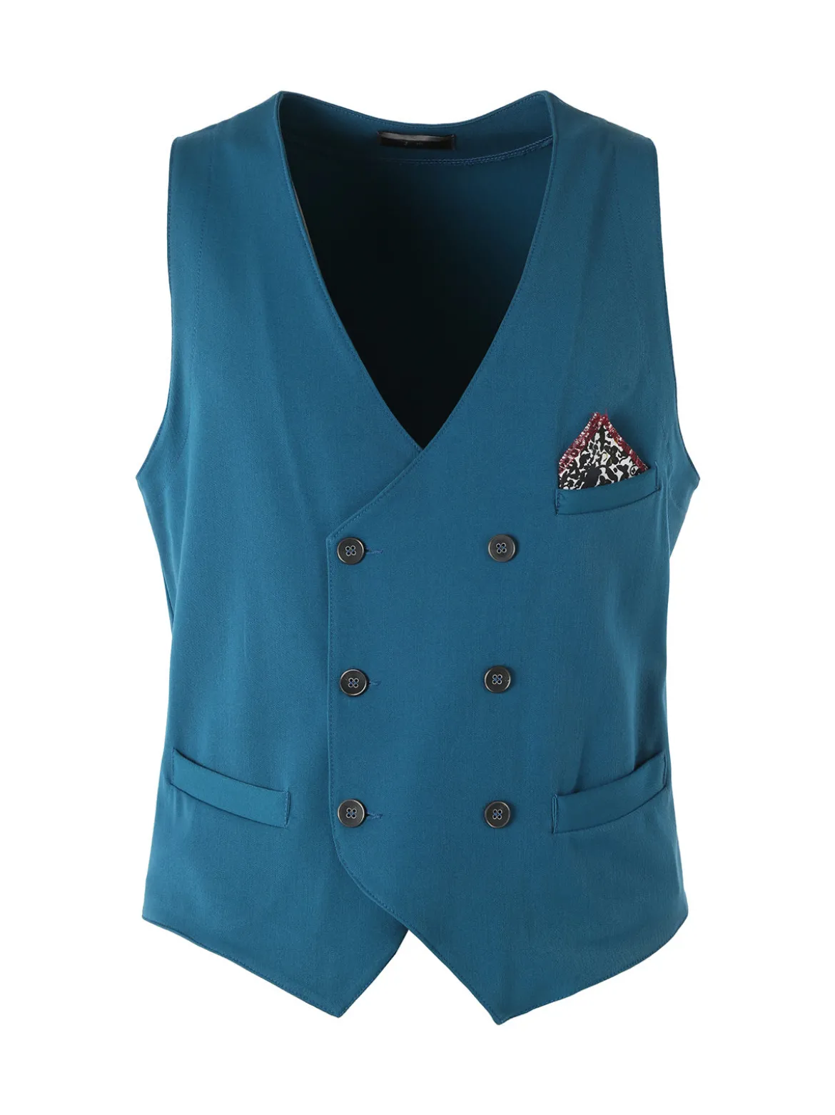 Andy Don B Gilet da uomo con chiusura a doppiopetto - ottanio