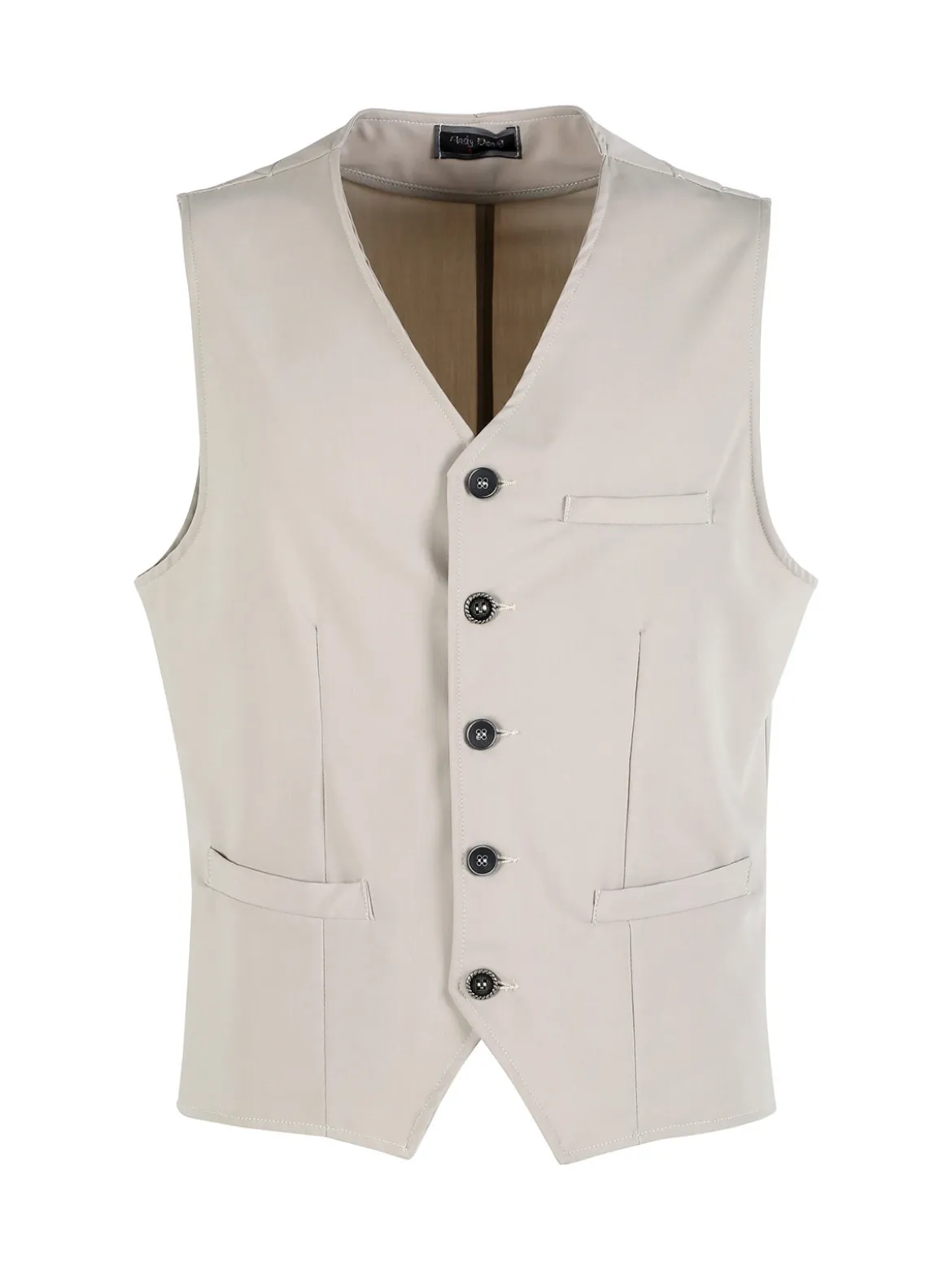 Andy Don B Gilet uomo con taschini - beige