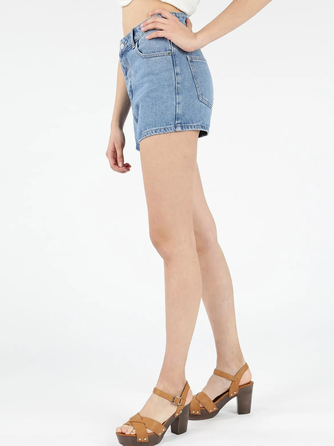 Angelica 2000 Shorts di jeans a vita alta