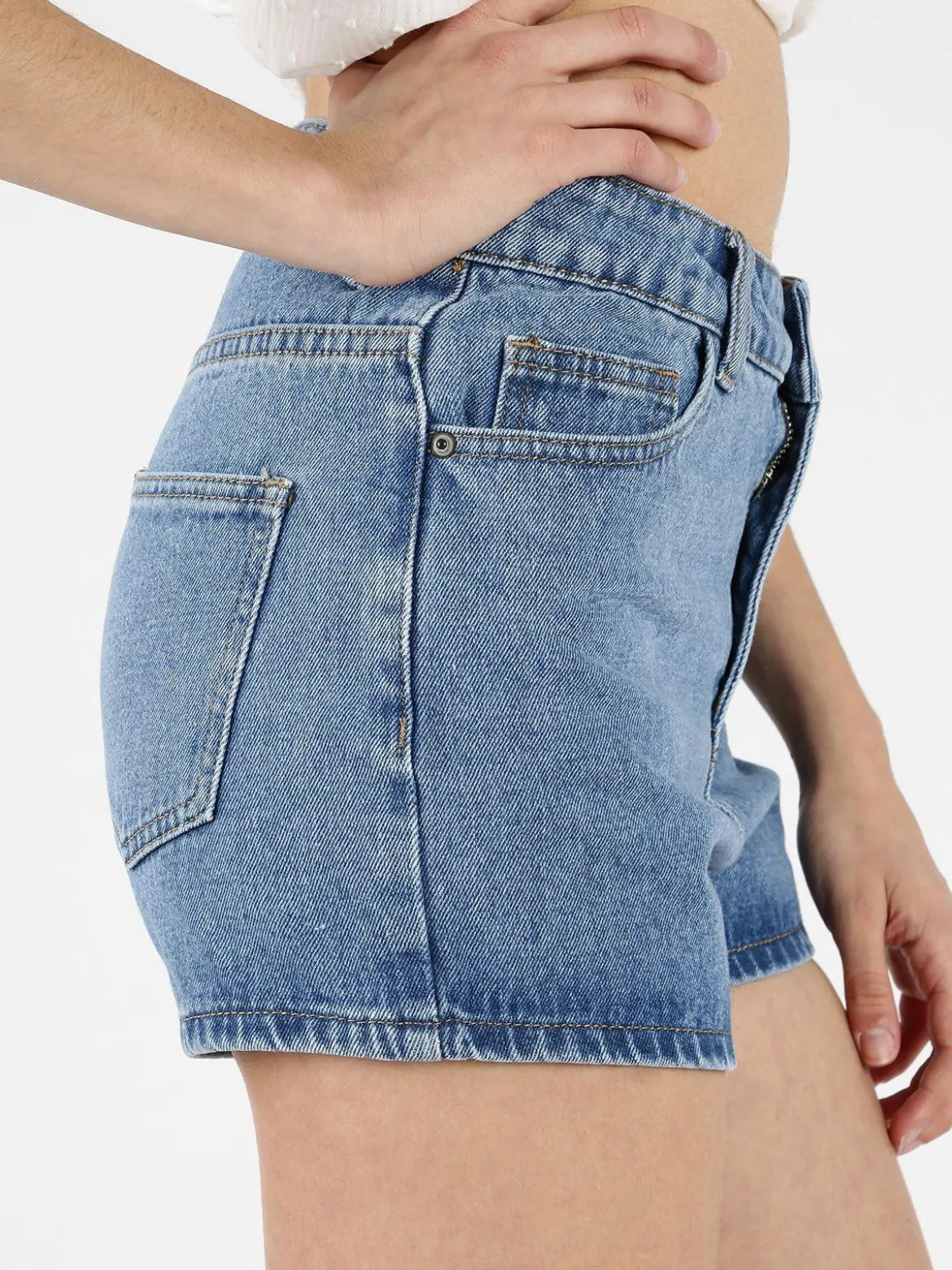 Angelica 2000 Shorts di jeans a vita alta
