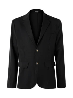 Ange Wear Blazer da uomo leggero con bottoni - nero