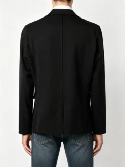 Ange Wear Blazer da uomo leggero con bottoni - nero