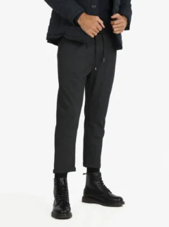 Ange Wear Pantaloni casual da uomo con culisse e risvolto
