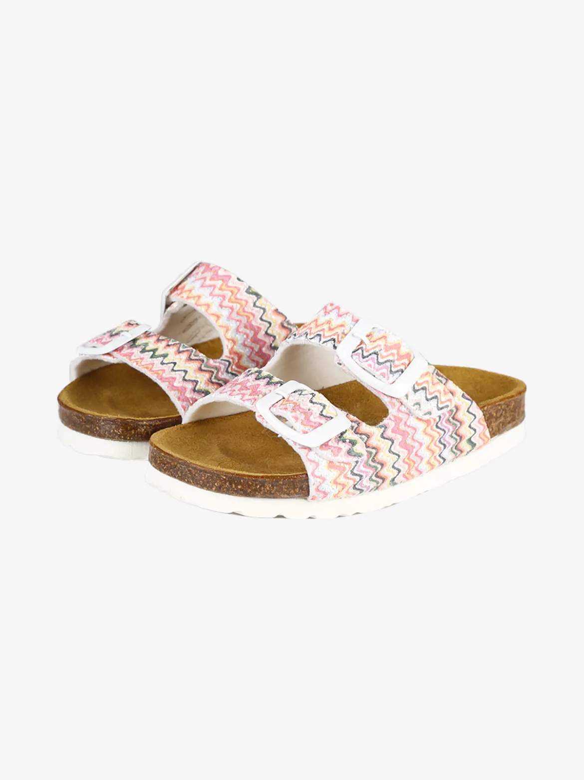 A Piedi Liberi Ciabatte da ragazza multicolore con fibbie