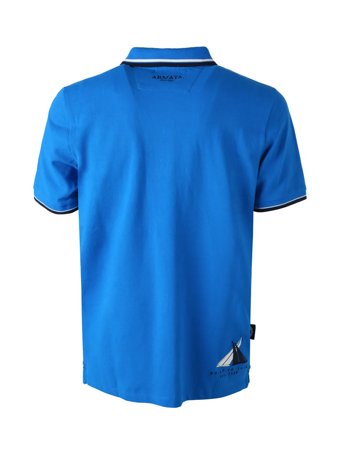 Armata Di Mare Polo da uomo in cotone a maniche corte con stampa - blu