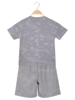 Armata Militare Completo corto da bambino in cotone con t-shirt e bermuda - grigio