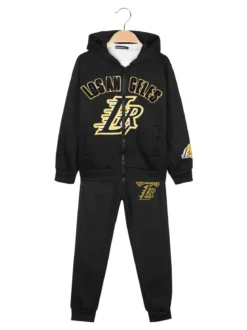 Armata Militare Completo 3 pezzi da bambino con cappuccio e zip - nero