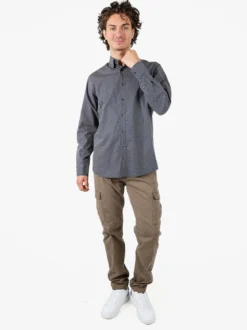 Ascot Sport Camicia da uomo in cotone a maniche lunghe con stampe - blu scuro