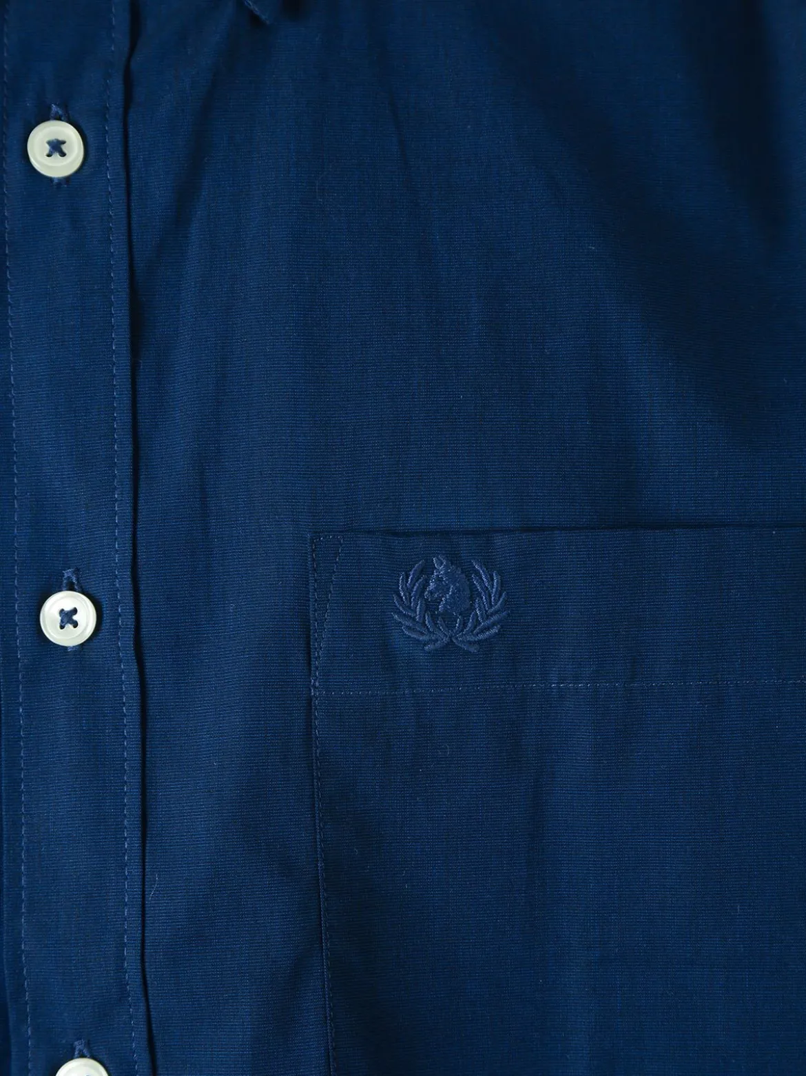 Ascot Sport Camicia da uomo in cotone a maniche lunghe con taschino - blu scuro