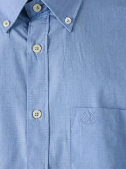 Ascot Sport Camicia da uomo in cotone a maniche lunghe con taschino - avion