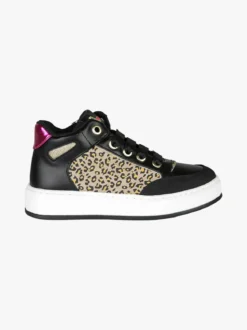 Asso Sneakers alte da ragazza con lacci e zip - nero