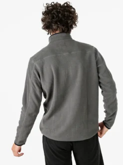 Athl Dpt Felpa da uomo mezza zip in micropile con bordi a contrasto - antracite