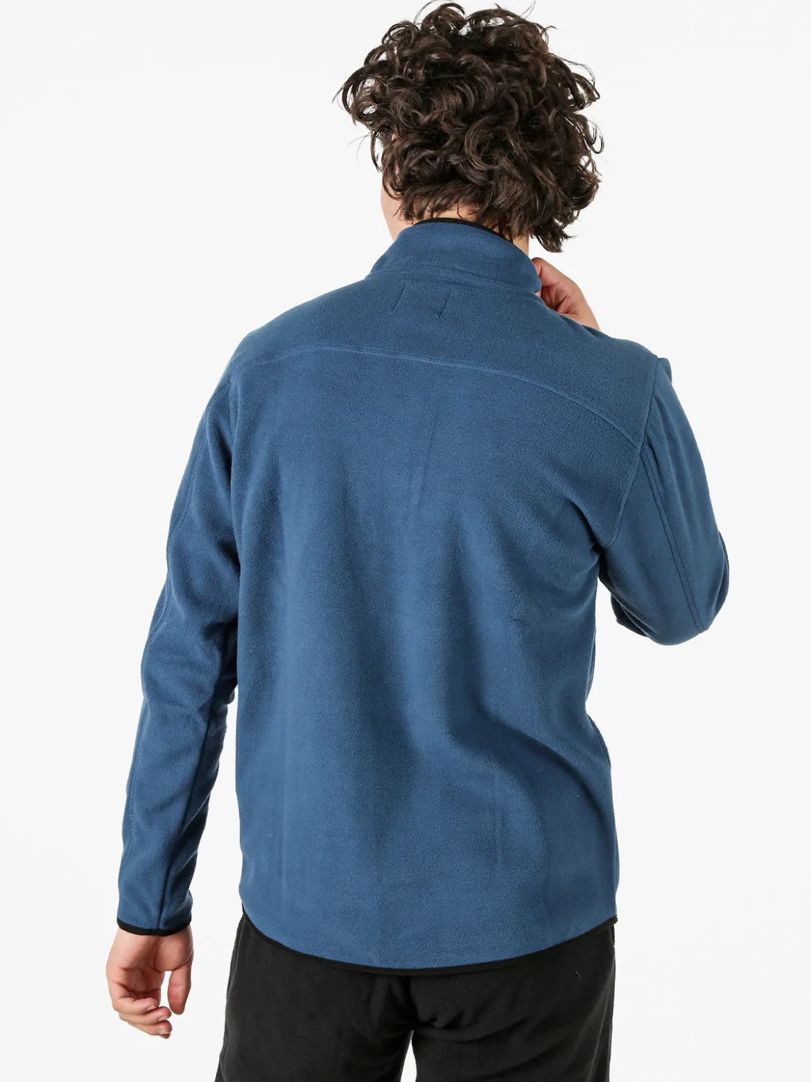 Athl Dpt Felpa da uomo mezza zip in micropile con bordi a contrasto - cielo