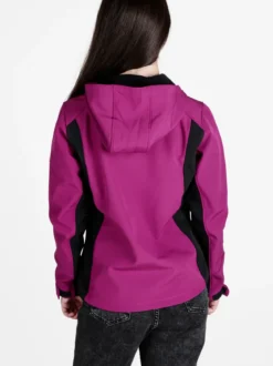 Athl Dpt Giacca da donna impermeabile bicolore con cappuccio e interno in pile