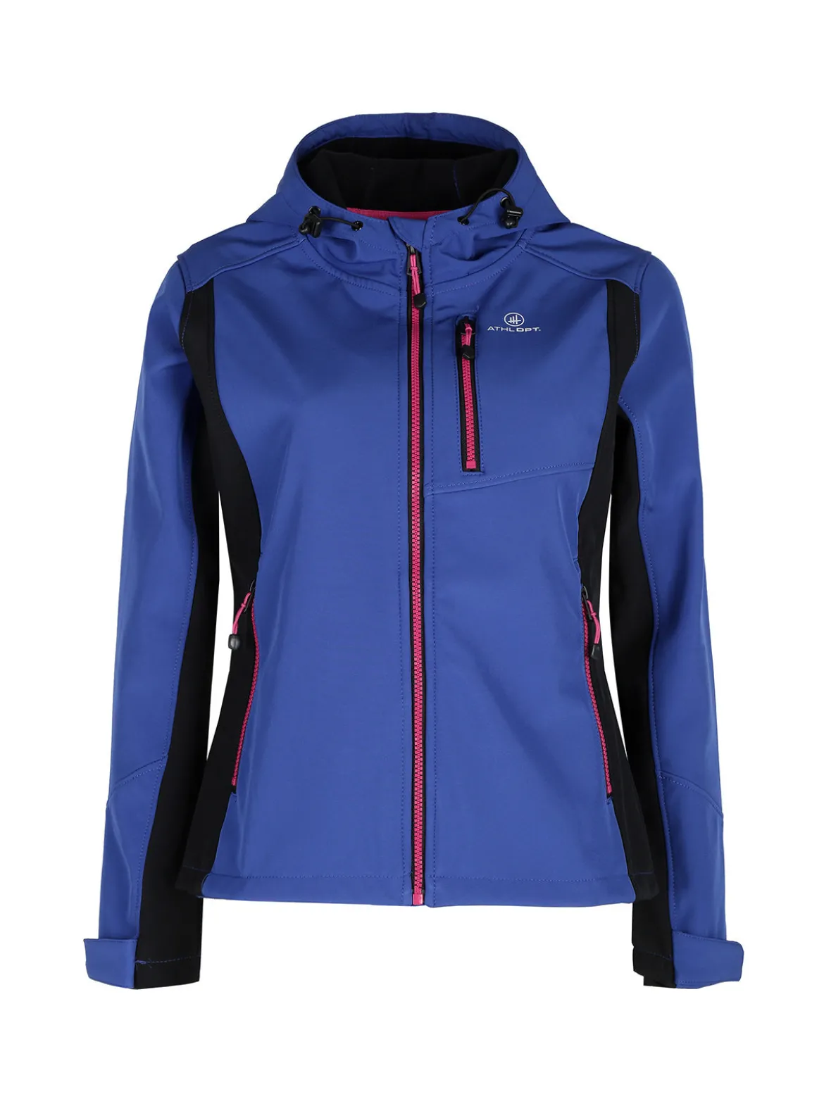 Athl Dpt Giacca da donna impermeabile bicolore con cappuccio e interno in pile