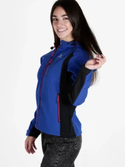 Athl Dpt Giacca da donna impermeabile bicolore con cappuccio e interno in pile