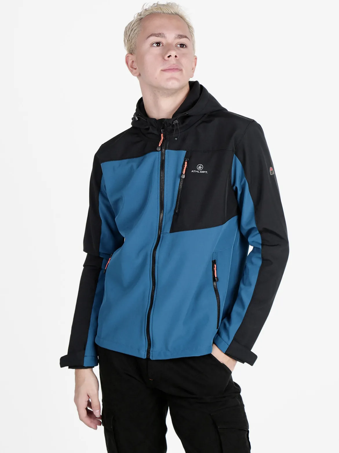 Athl Dpt Giacca sportiva da uomo impermeabile con cappuccio e interno in pile