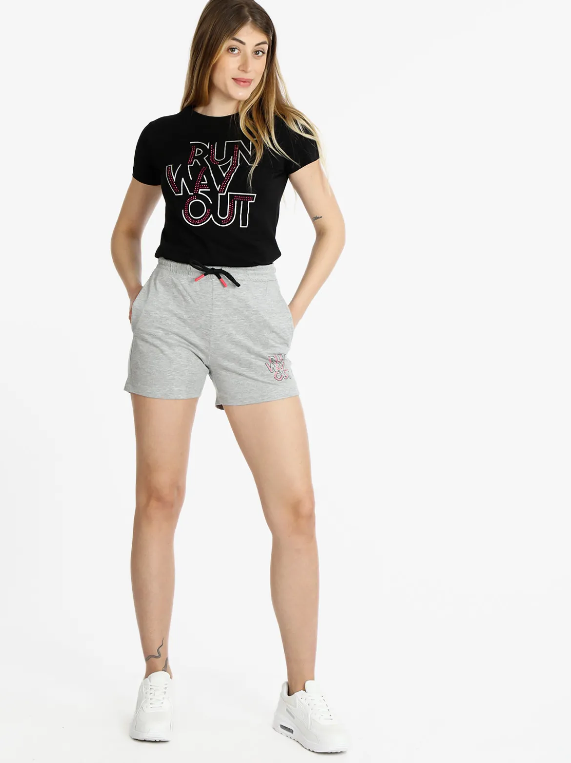 Athl Dpt Shorts sportivi in cotone donna con coulisse