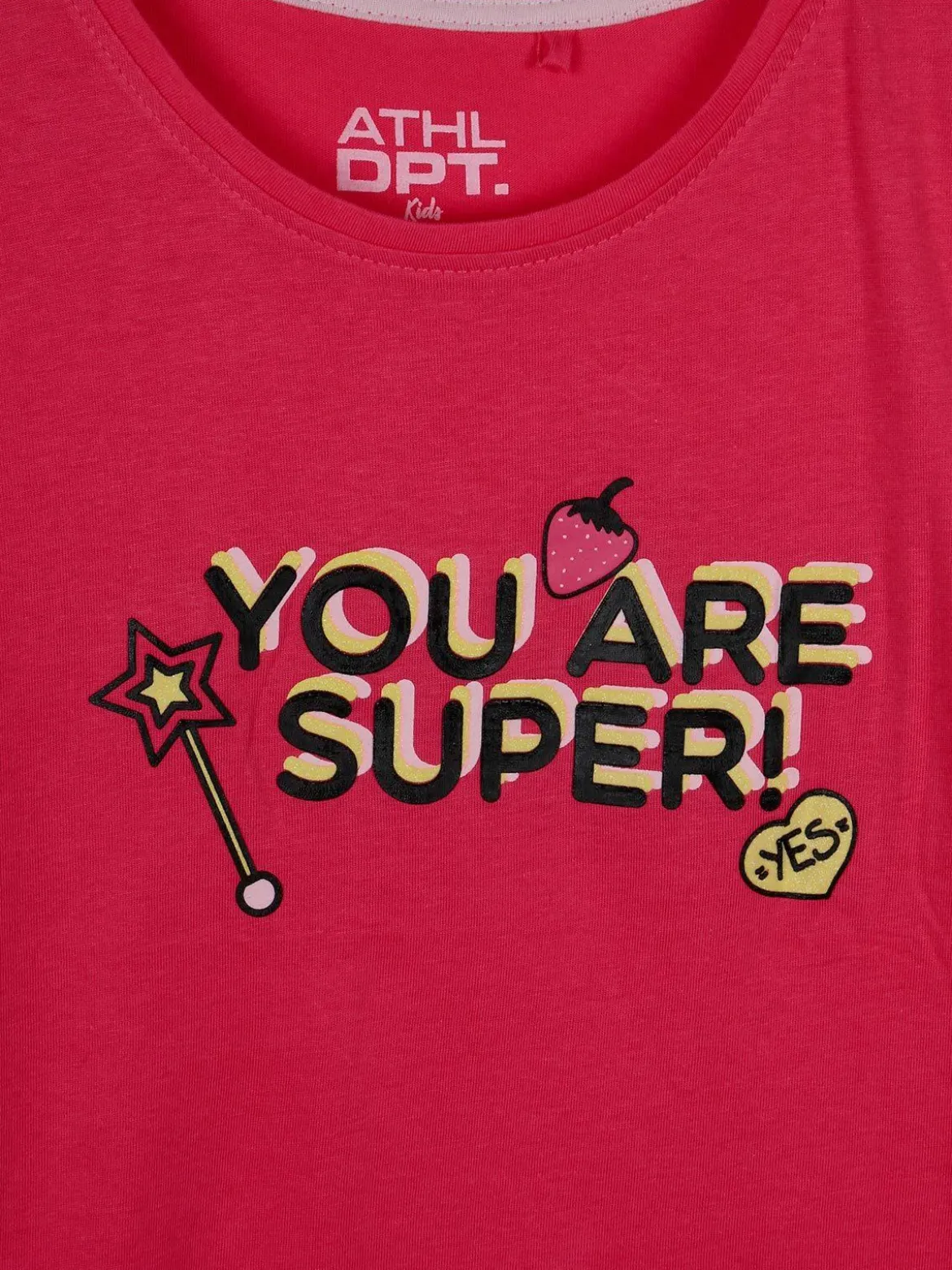 Athl Dpt T-shirt con scritta e glitter