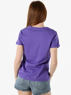 Athl Dpt T-shirt donna in cotone con stampa argento - viola