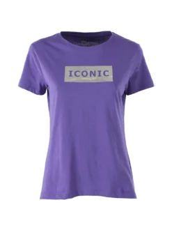 Athl Dpt T-shirt donna in cotone con stampa argento - viola