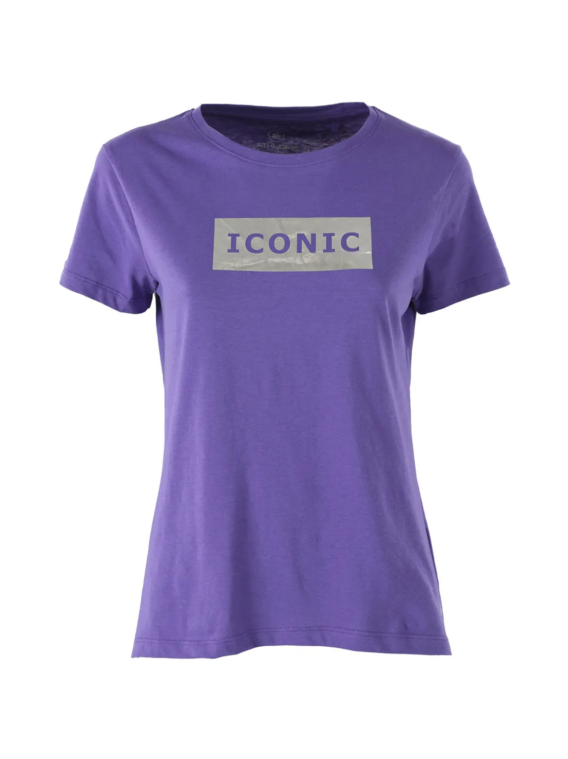 Athl Dpt T-shirt donna in cotone con stampa argento - viola