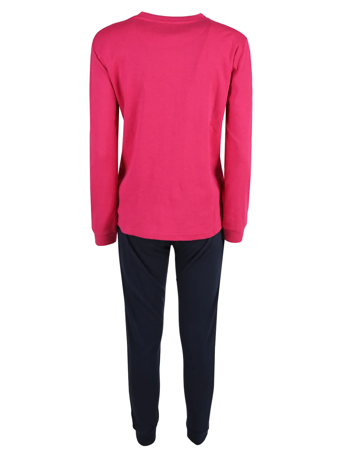 Australian Pigiama lungo da donna in cotone interlock - fucsia