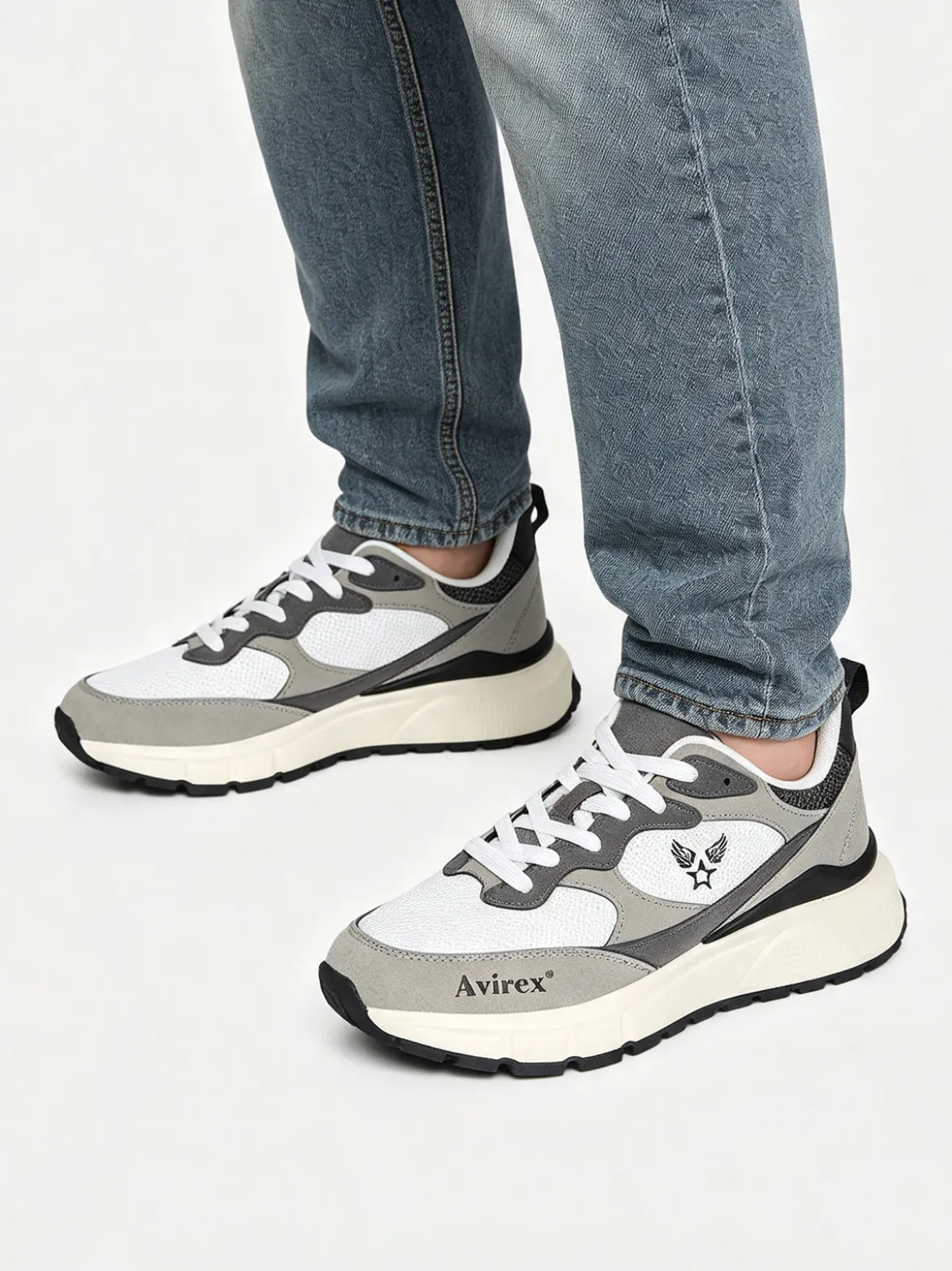 Avirex Sneakers stringate da uomo - grigio scuro