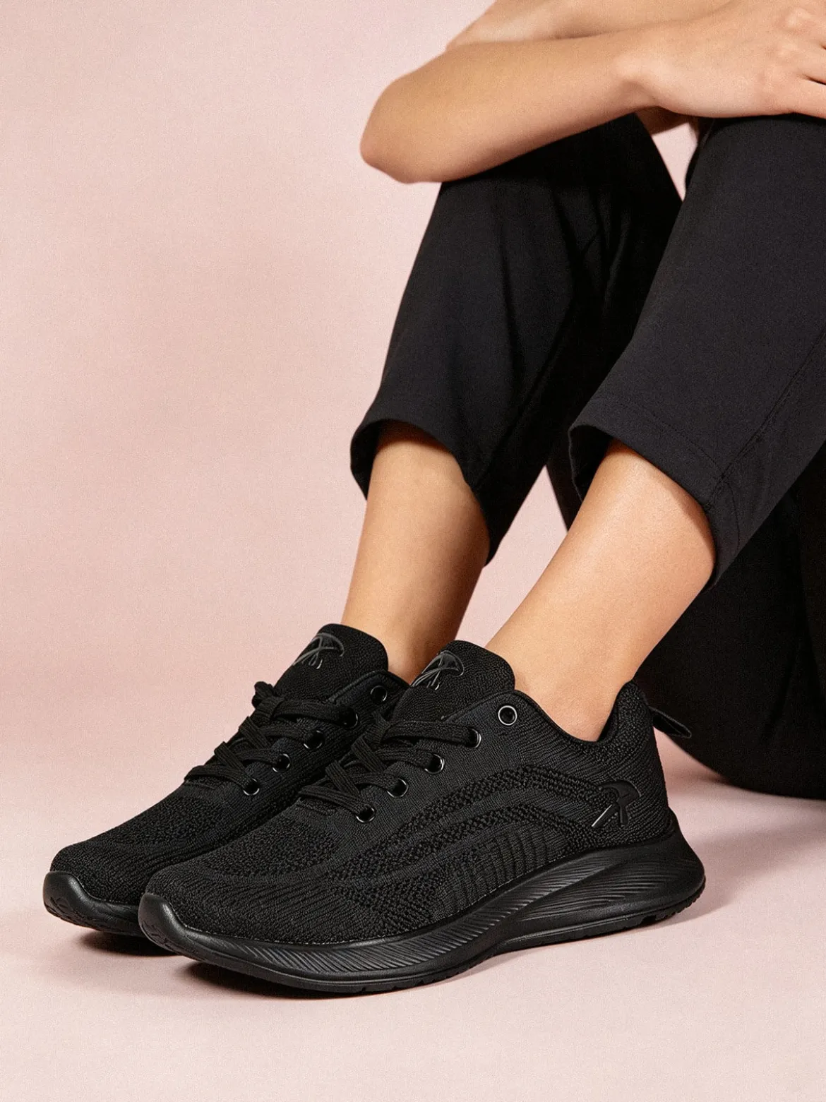 Axa Shoes Sneakers donna sportive in maglia - nero