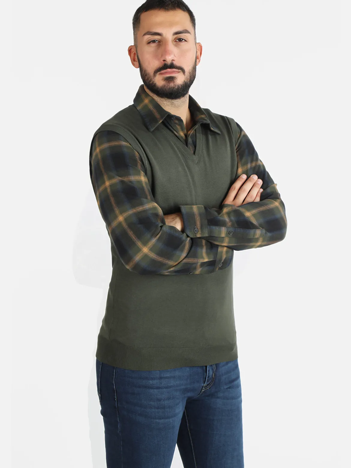 Baci & Abbracci Gilet uomo smanicato in maglia