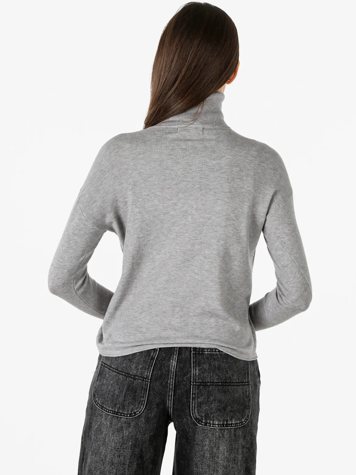 Baci & Abbracci Maglia dolcevita da donna tinta unita - grigio