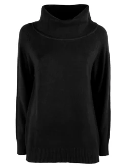 Baci & Abbracci Maglia dolcevita donna in tinta unita - nero