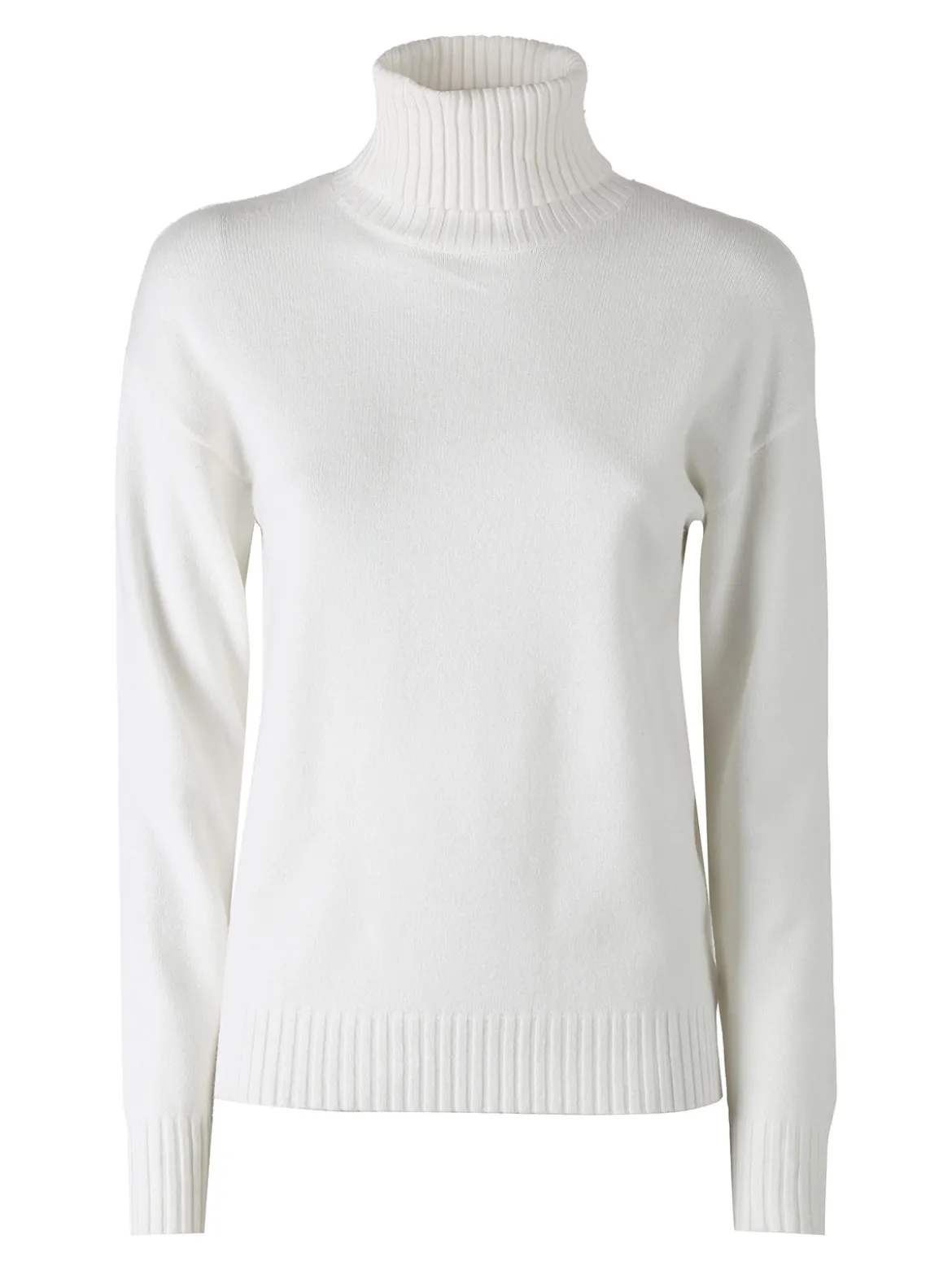 Baci & Abbracci Pullover donna dolcevita in maglia - bianco